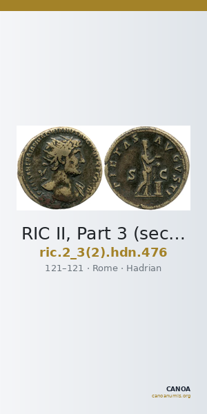RIC II, Part 3 (second edition) Hadrian 476 — CANOA