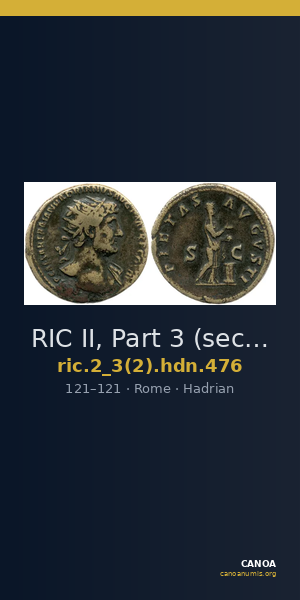 RIC II, Part 3 (second edition) Hadrian 476 — CANOA