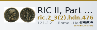 RIC II, Part 3 (second edition) Hadrian 476 — CANOA