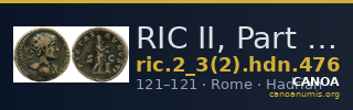 RIC II, Part 3 (second edition) Hadrian 476 — CANOA