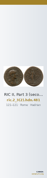 RIC II, Part 3 (second edition) Hadrian 481 — CANOA