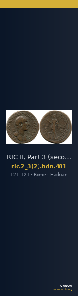 RIC II, Part 3 (second edition) Hadrian 481 — CANOA