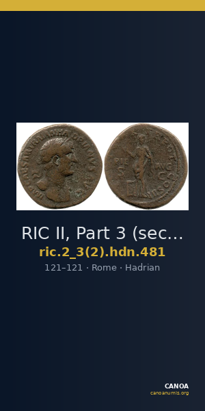 RIC II, Part 3 (second edition) Hadrian 481 — CANOA