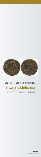 RIC II, Part 3 (second edition) Hadrian 482 — CANOA