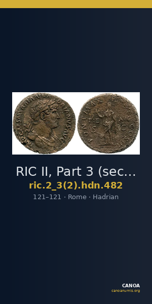 RIC II, Part 3 (second edition) Hadrian 482 — CANOA