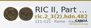 RIC II, Part 3 (second edition) Hadrian 482 — CANOA