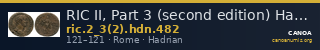 RIC II, Part 3 (second edition) Hadrian 482 — CANOA