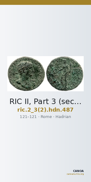 RIC II, Part 3 (second edition) Hadrian 487 — CANOA