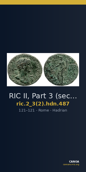 RIC II, Part 3 (second edition) Hadrian 487 — CANOA