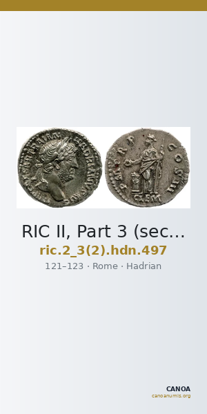 RIC II, Part 3 (second edition) Hadrian 497 — CANOA