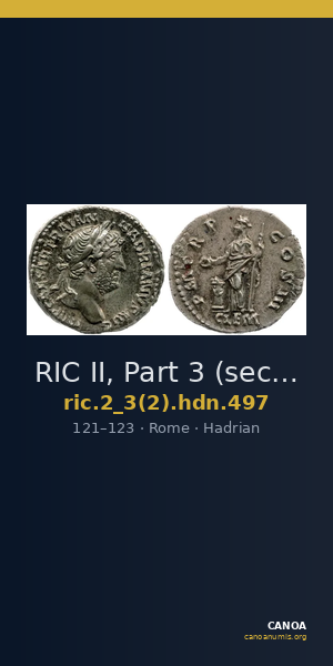 RIC II, Part 3 (second edition) Hadrian 497 — CANOA