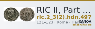 RIC II, Part 3 (second edition) Hadrian 497 — CANOA
