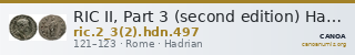 RIC II, Part 3 (second edition) Hadrian 497 — CANOA