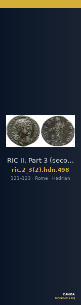 RIC II, Part 3 (second edition) Hadrian 498 — CANOA