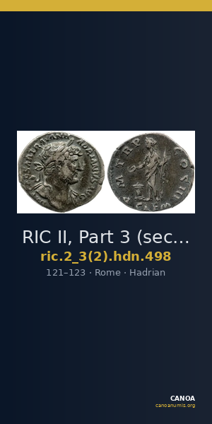 RIC II, Part 3 (second edition) Hadrian 498 — CANOA