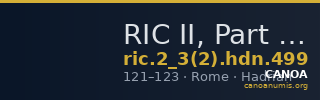 RIC II, Part 3 (second edition) Hadrian 499 — CANOA