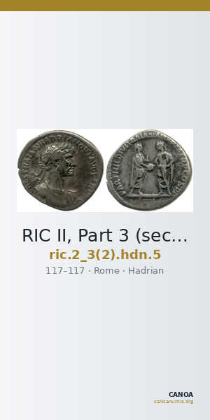 RIC II, Part 3 (second edition) Hadrian 5 — CANOA
