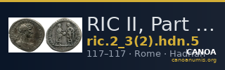 RIC II, Part 3 (second edition) Hadrian 5 — CANOA