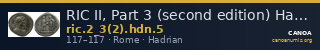 RIC II, Part 3 (second edition) Hadrian 5 — CANOA