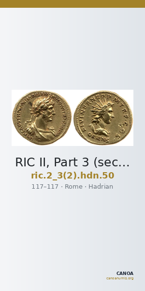 RIC II, Part 3 (second edition) Hadrian 50 — CANOA