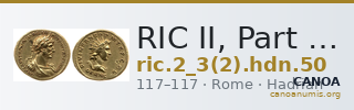 RIC II, Part 3 (second edition) Hadrian 50 — CANOA