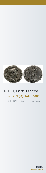 RIC II, Part 3 (second edition) Hadrian 500 — CANOA