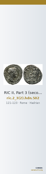RIC II, Part 3 (second edition) Hadrian 502 — CANOA
