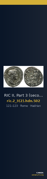 RIC II, Part 3 (second edition) Hadrian 502 — CANOA