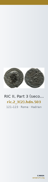 RIC II, Part 3 (second edition) Hadrian 503 — CANOA