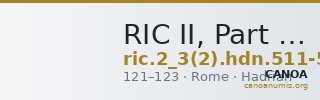 RIC II, Part 3 (second edition) Hadrian 511-515 — CANOA