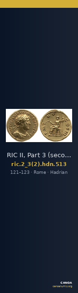 RIC II, Part 3 (second edition) Hadrian 513 — CANOA
