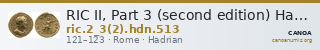 RIC II, Part 3 (second edition) Hadrian 513 — CANOA