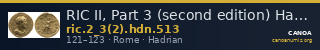 RIC II, Part 3 (second edition) Hadrian 513 — CANOA