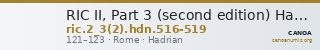 RIC II, Part 3 (second edition) Hadrian 516-519 — CANOA