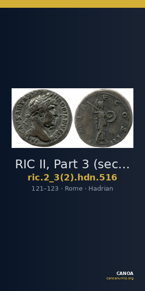 RIC II, Part 3 (second edition) Hadrian 516 — CANOA