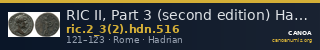 RIC II, Part 3 (second edition) Hadrian 516 — CANOA