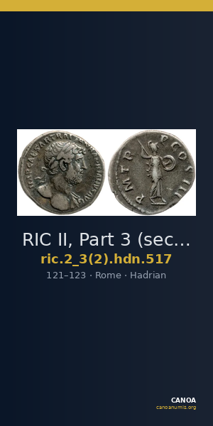 RIC II, Part 3 (second edition) Hadrian 517 — CANOA