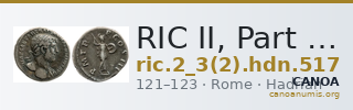 RIC II, Part 3 (second edition) Hadrian 517 — CANOA