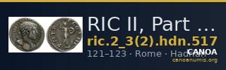 RIC II, Part 3 (second edition) Hadrian 517 — CANOA