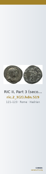 RIC II, Part 3 (second edition) Hadrian 519 — CANOA