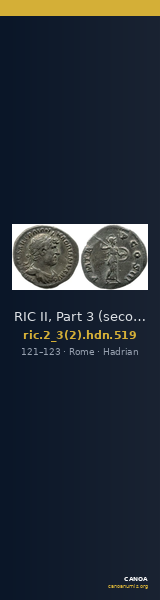 RIC II, Part 3 (second edition) Hadrian 519 — CANOA
