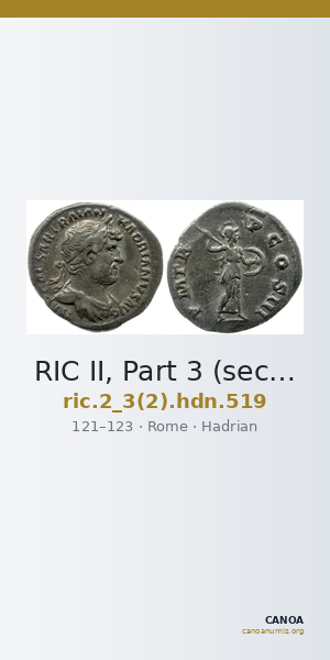 RIC II, Part 3 (second edition) Hadrian 519 — CANOA