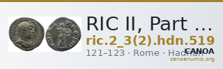 RIC II, Part 3 (second edition) Hadrian 519 — CANOA