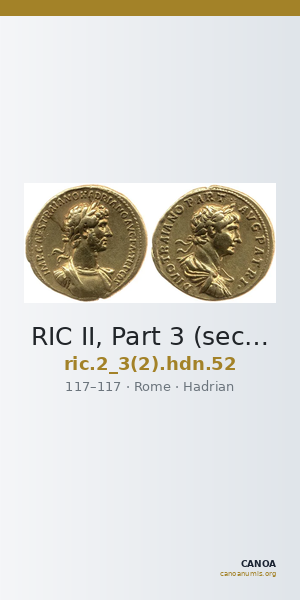 RIC II, Part 3 (second edition) Hadrian 52 — CANOA