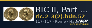 RIC II, Part 3 (second edition) Hadrian 52 — CANOA