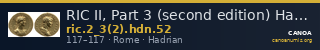 RIC II, Part 3 (second edition) Hadrian 52 — CANOA