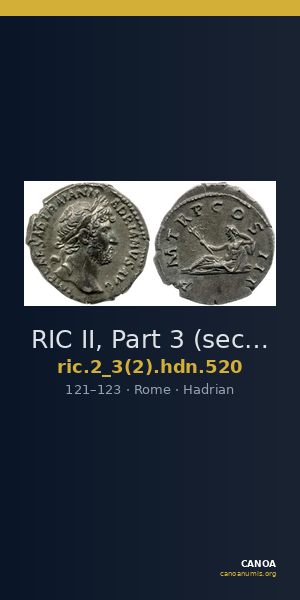 RIC II, Part 3 (second edition) Hadrian 520 — CANOA