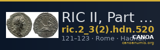 RIC II, Part 3 (second edition) Hadrian 520 — CANOA