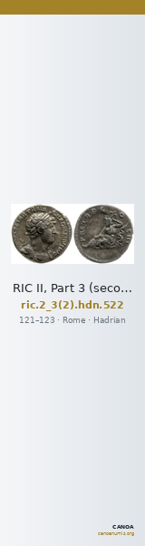 RIC II, Part 3 (second edition) Hadrian 522 — CANOA