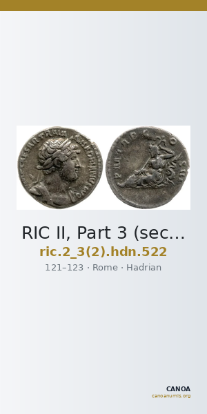 RIC II, Part 3 (second edition) Hadrian 522 — CANOA
